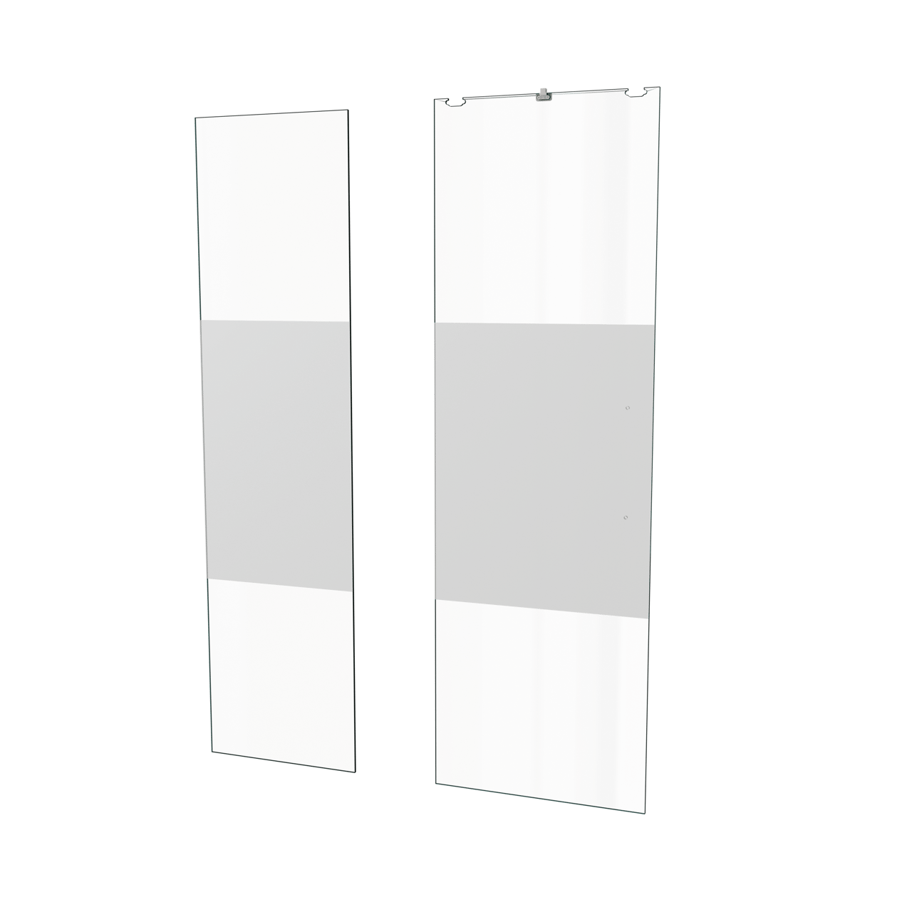 Balmani Senses Design Dusche Schiebetür Links 120 cm x 210 cm Klarglas mit mattiertem Streifen