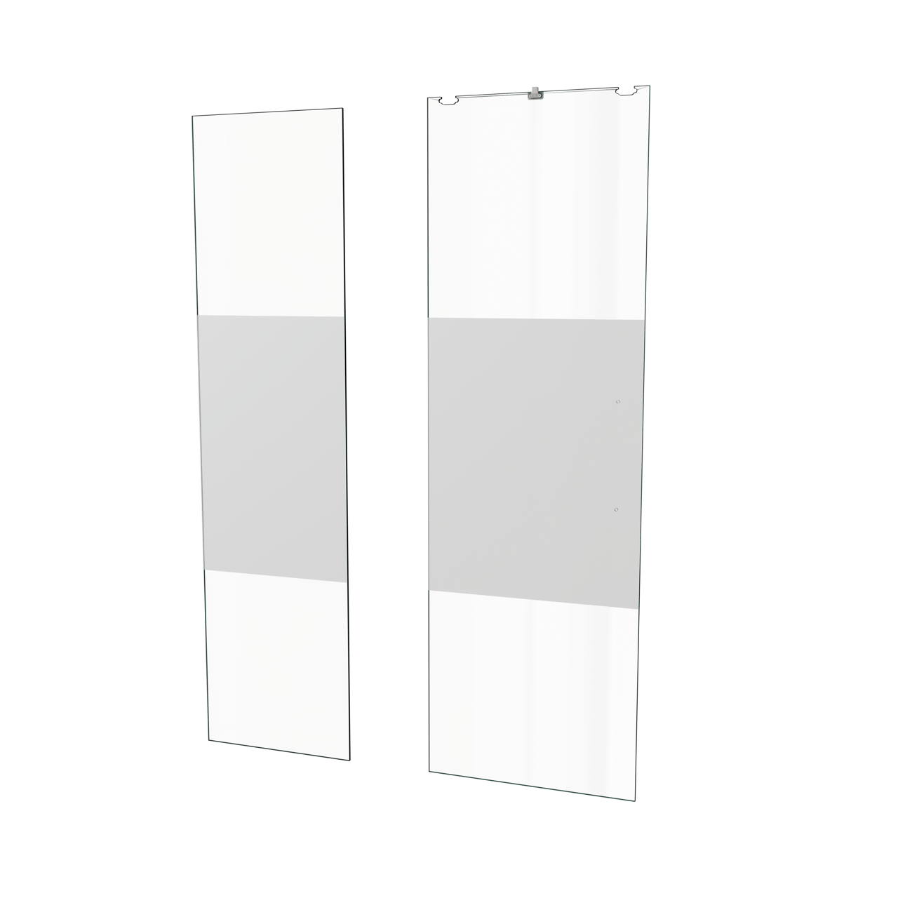 Balmani Senses Design Dusche Schiebetür Links 120 cm x 210 cm Klarglas mit mattiertem Streifen, inklusive Coating