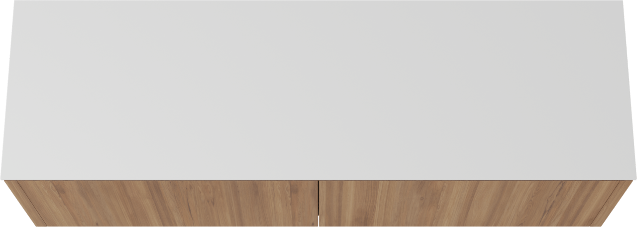 Balmani Eclips zwevend badmeubel 180 x 55 cm Teakhout met Stretto enkel of dubbel wastafelblad in Solid Surface mat wit