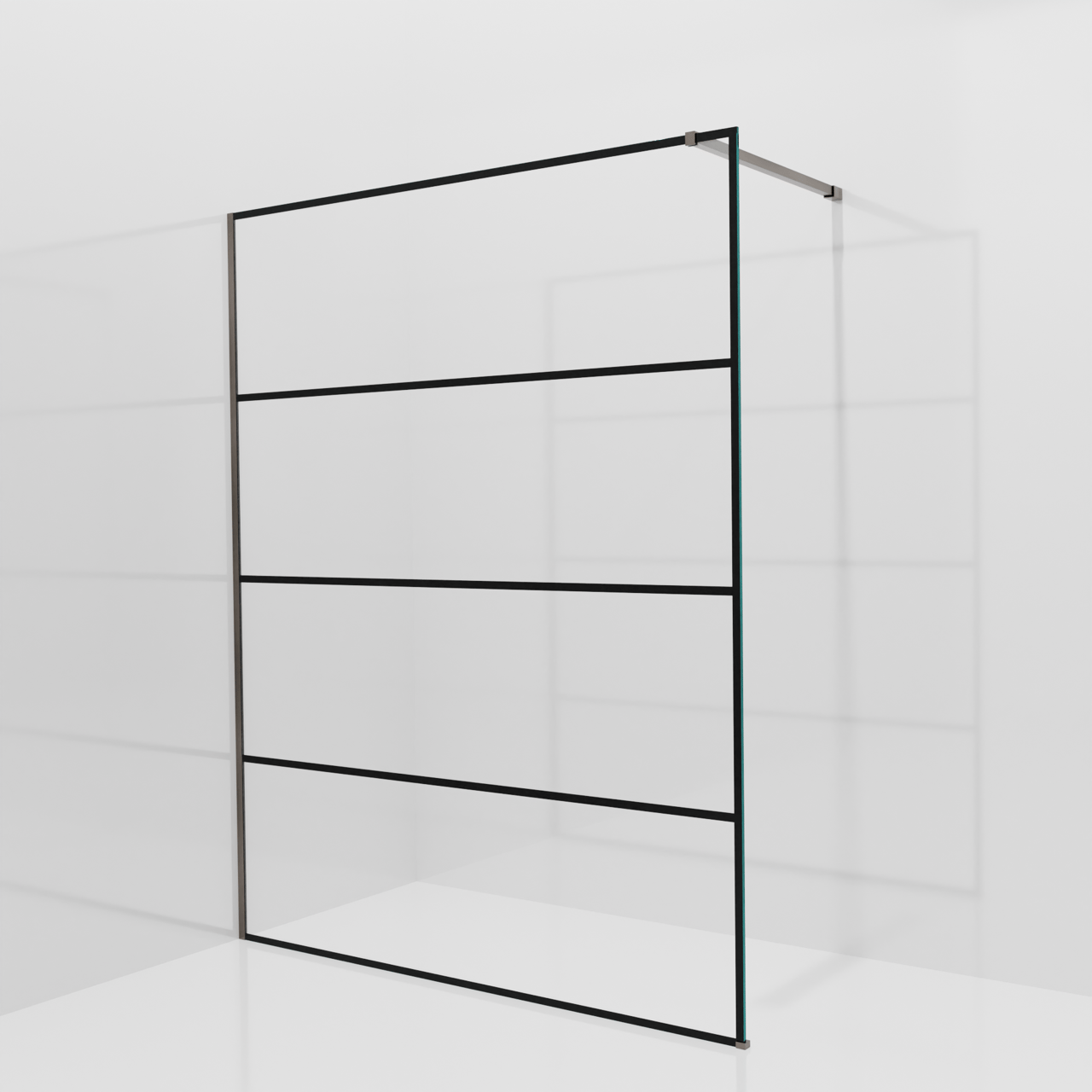 Balmani Modular inloopdouche: 160 x 200 cm, Lined met coating, Brushed GunMetal profielen