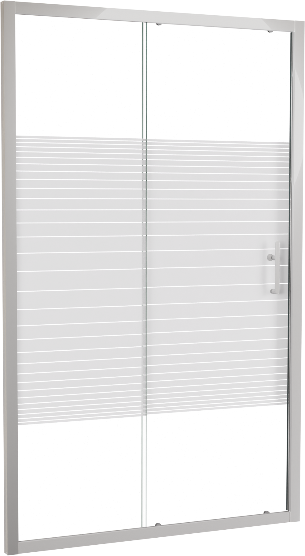 SanyOne Anton Dusche Schiebetür 120 cm x 190 cm Gestreift Glas glänzend Weiß Profil