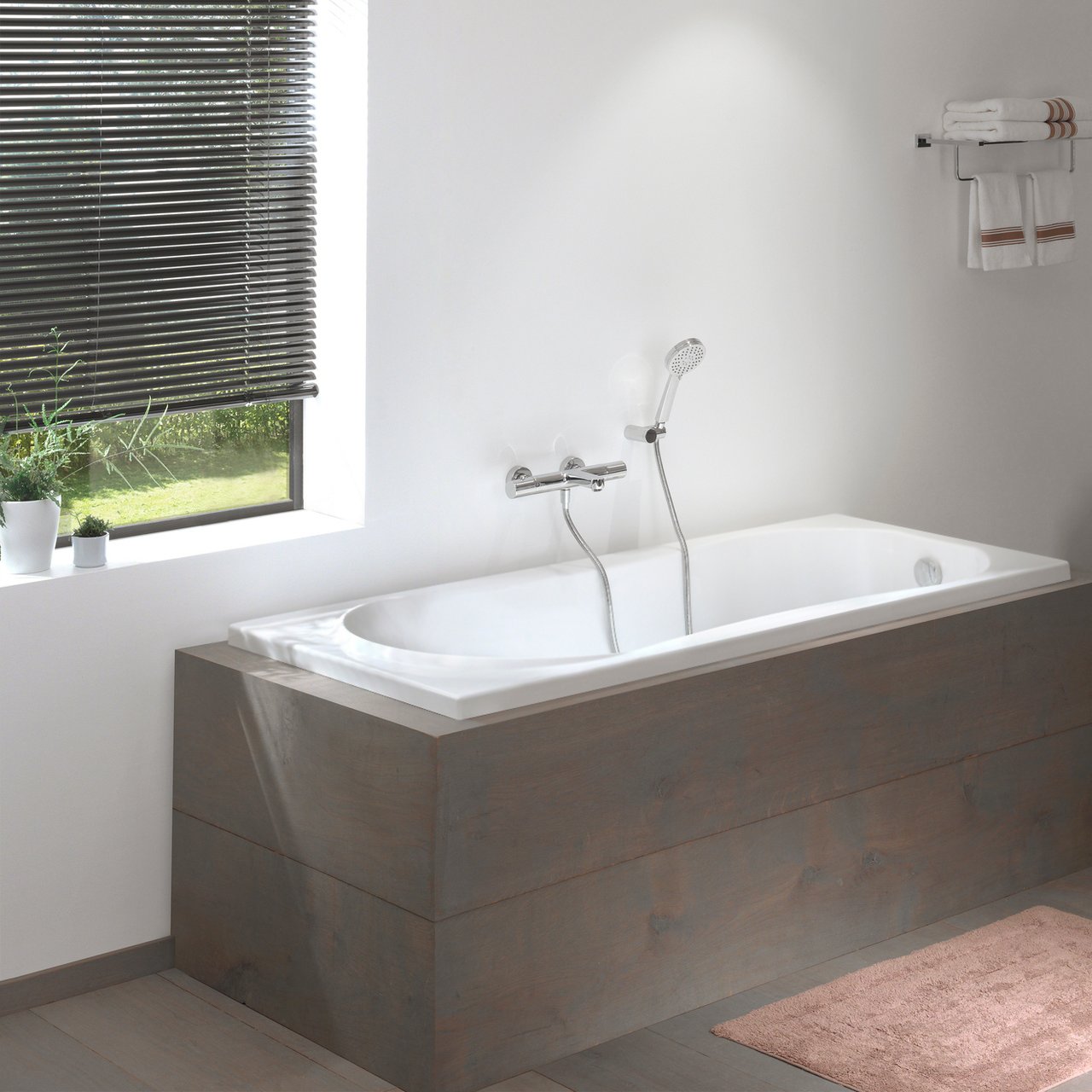 Luca Varess Trasime baignoire encastrable simple 170 x 75 cm acrylique blanc mat