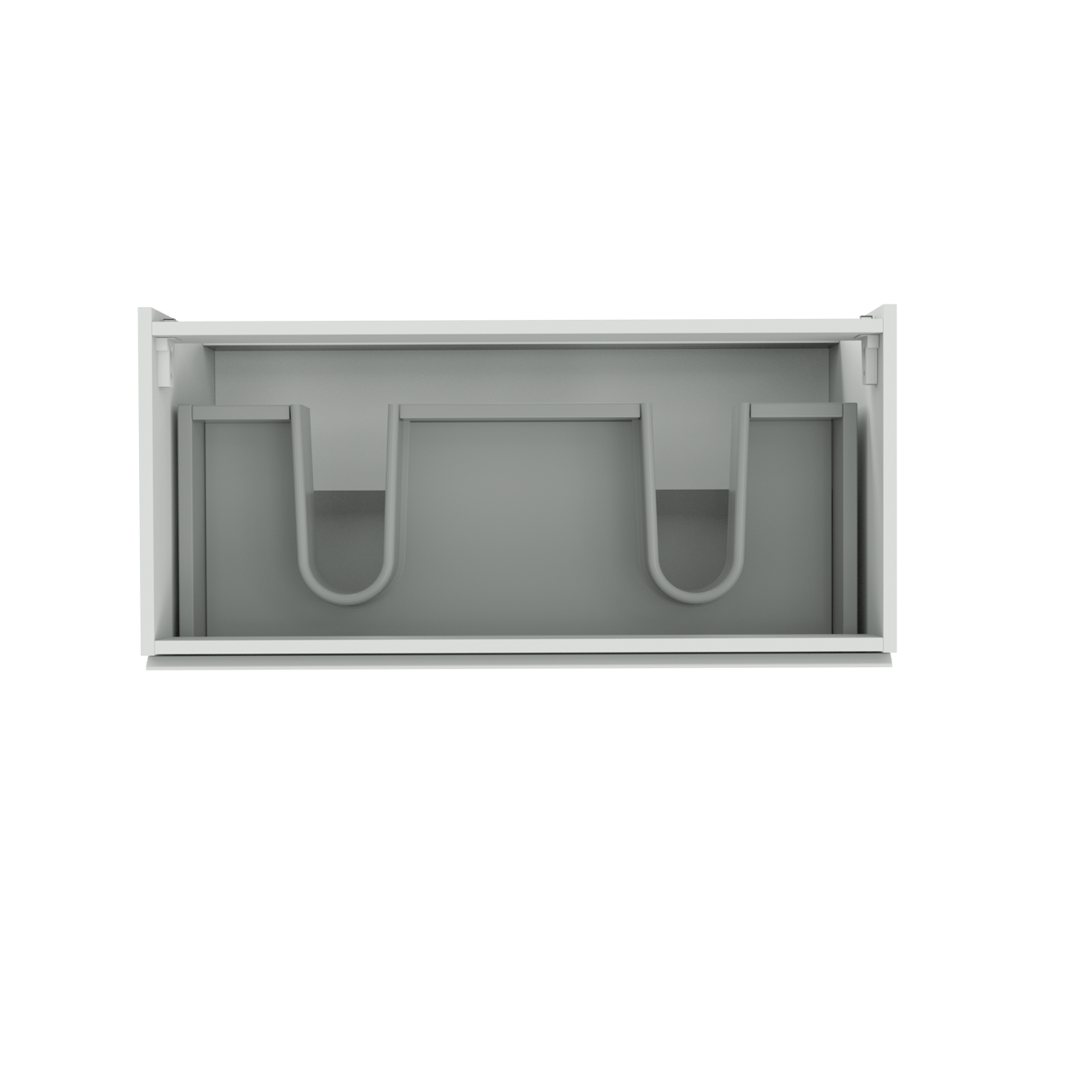 Storke Delta zwevende wastafelonderkast 100 x 48 cm 2 sifonuitsparingen mat wit 2 lades 2 sifonuitsparingen