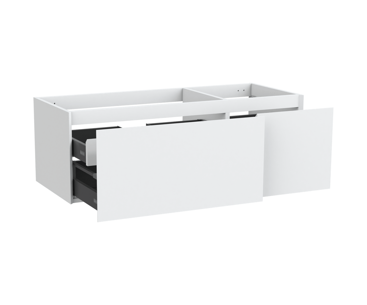 Balmani Idra meuble sous-vasque suspendu 135 x 55 cm asymétrique à gauche blanc mat 4 tiroirs