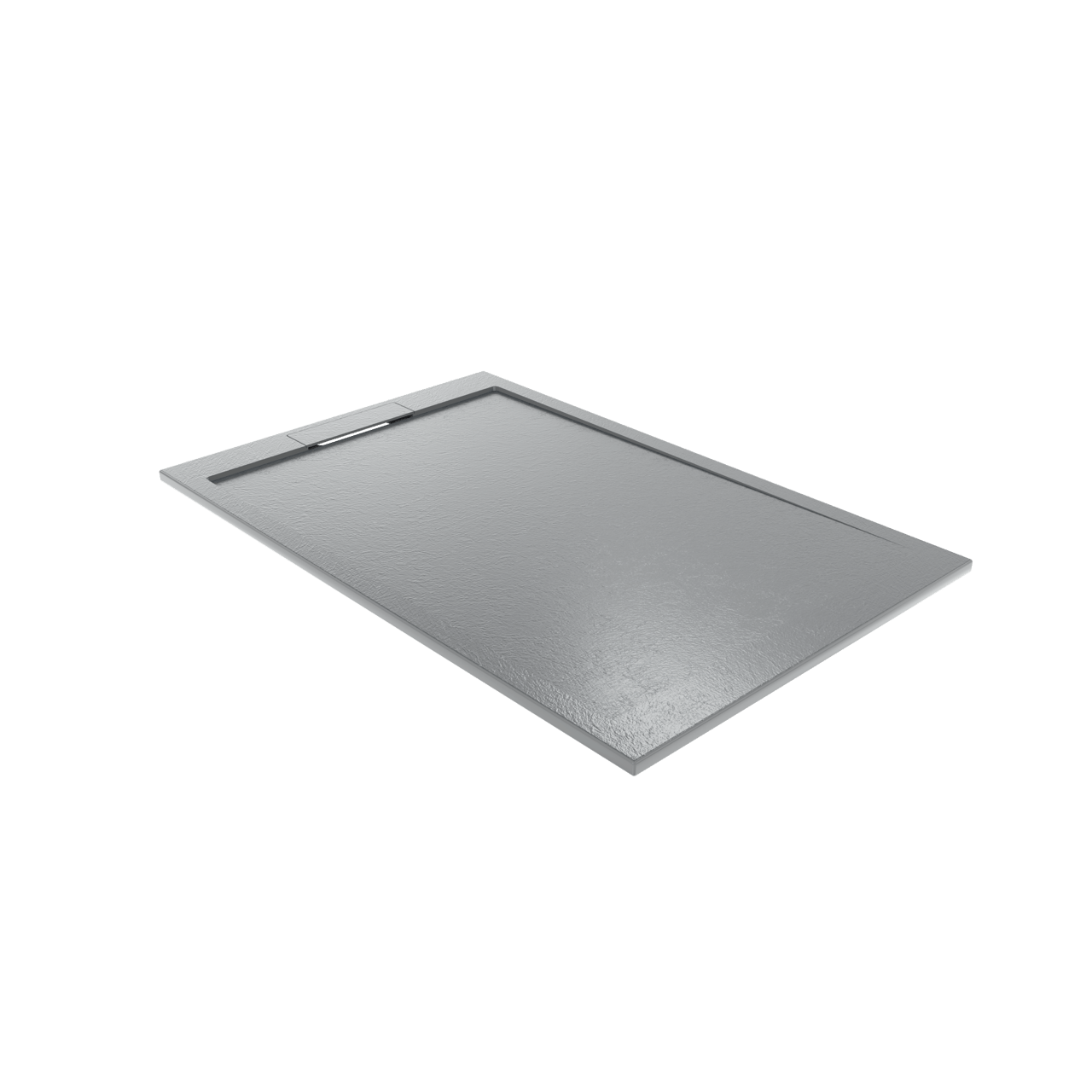 Balmani Indus douchebak 140 x 90 cm composietmarmer donkergrijs leisteenstructuur