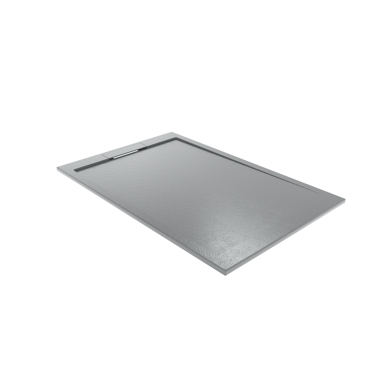 Balmani Indus douchebak 140 x 90 cm composietmarmer donkergrijs leisteenstructuur