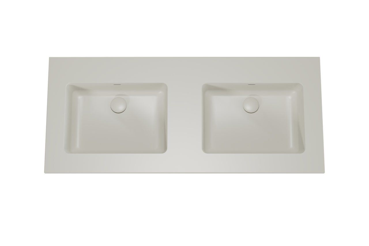 Storke Diva double vasque top solid soie grise matte 120 x 52 cm