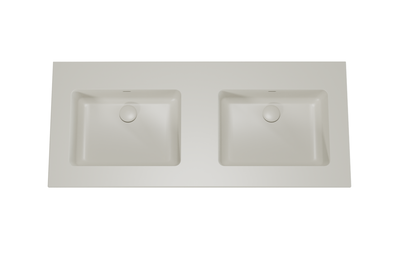 Storke Diva Doppelwaschtisch matt seidengrau Top Solid Seidengrau Matt 120 x 52 cm