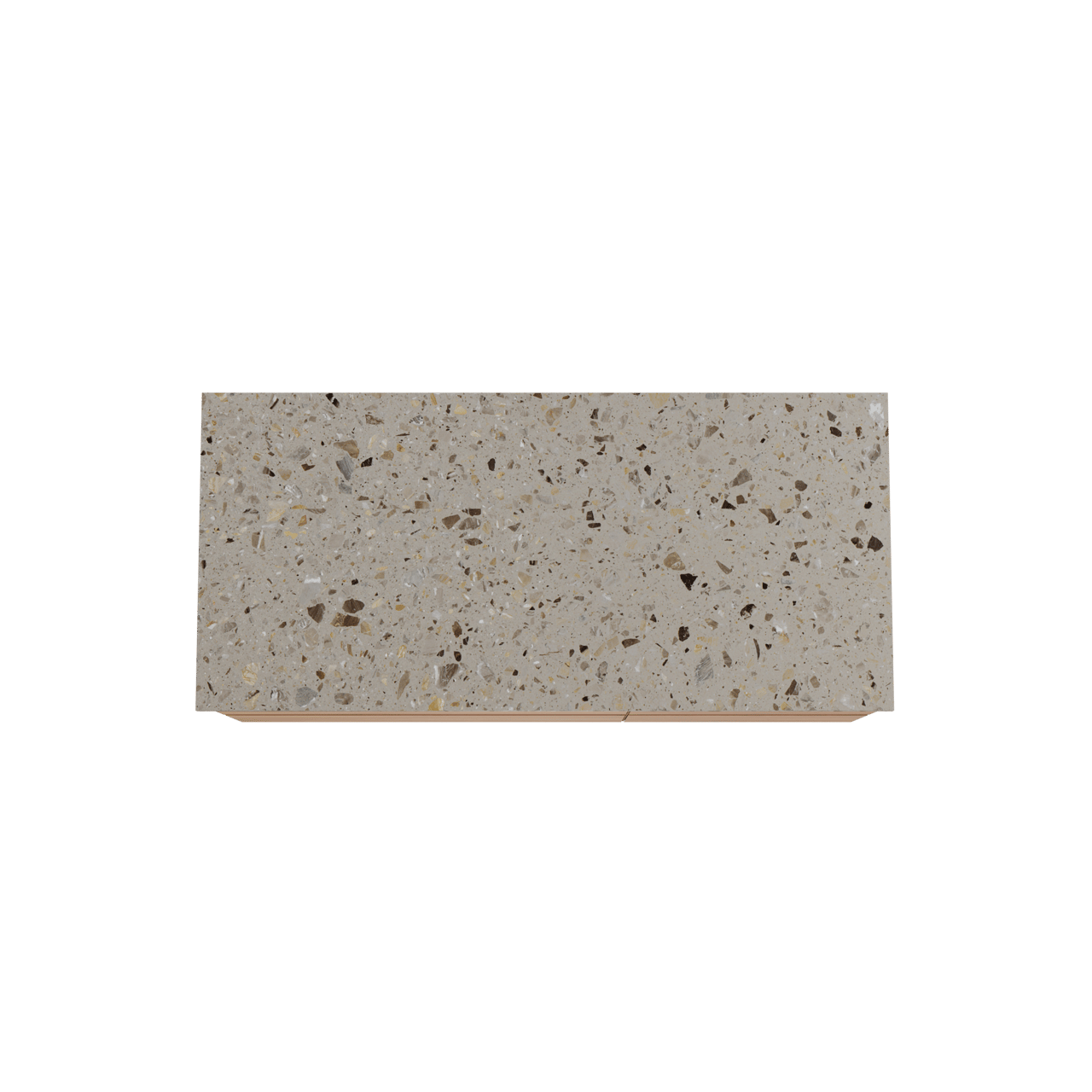 Balmani Mitra zwevend badkamermeubel 120 x 55 cm teak met Stretto enkel of dubbel tablet in terrazzo greige terrazzo
