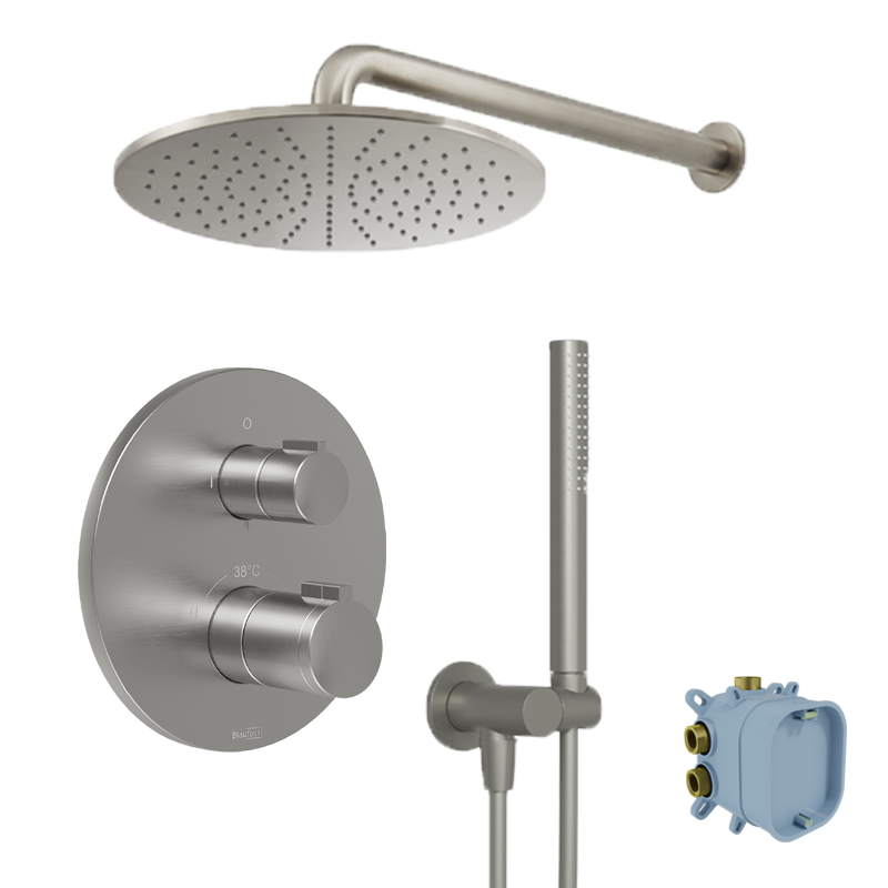 Blaufoss Smartbox Round set de douche pluie encastré, élément encastré inclus