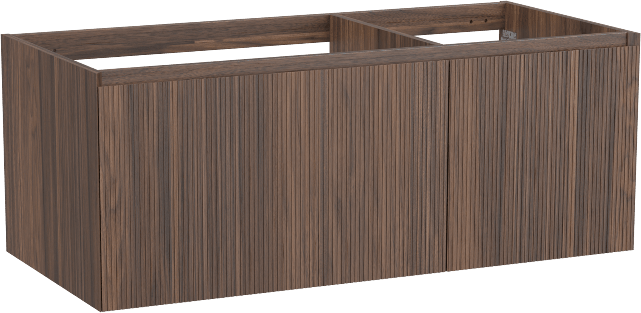 Balmani Fila zwevende wastafelonderkast 120 x 55 cm asymmetrisch links fineer notenhout 4 lades