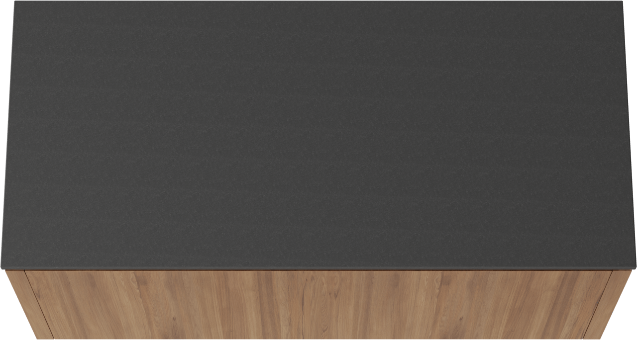 Balmani Eclips meuble salle de bains suspendu 120 x 55 cm Teck avec Stretto tablette simple en Granit noir