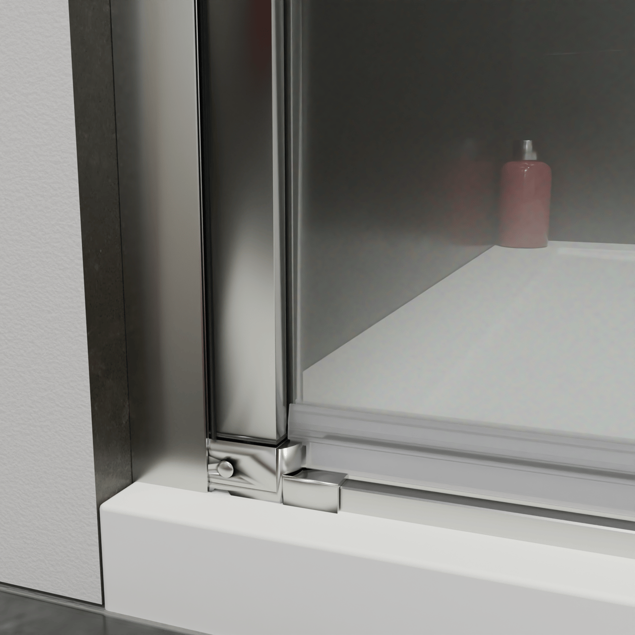 Luca Varess Kuresa porte pivotante 95 x 200 cm verre transparent profil chrome brillant