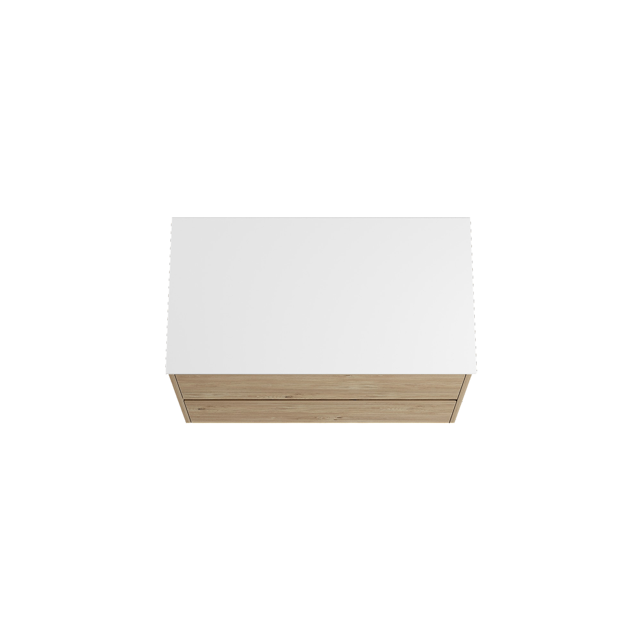 Storke Seda zwevend badkamermeubel 95 x 52 cm ruwe eik met Tavola enkel tablet in solid surface mat wit