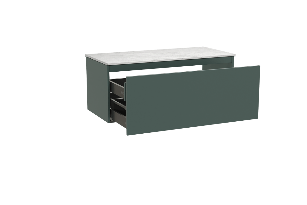 Balmani Sfera meuble salle de bains suspendu 120 x 55 cm forest avec Stretto tablette simple ou double en marbre carrara