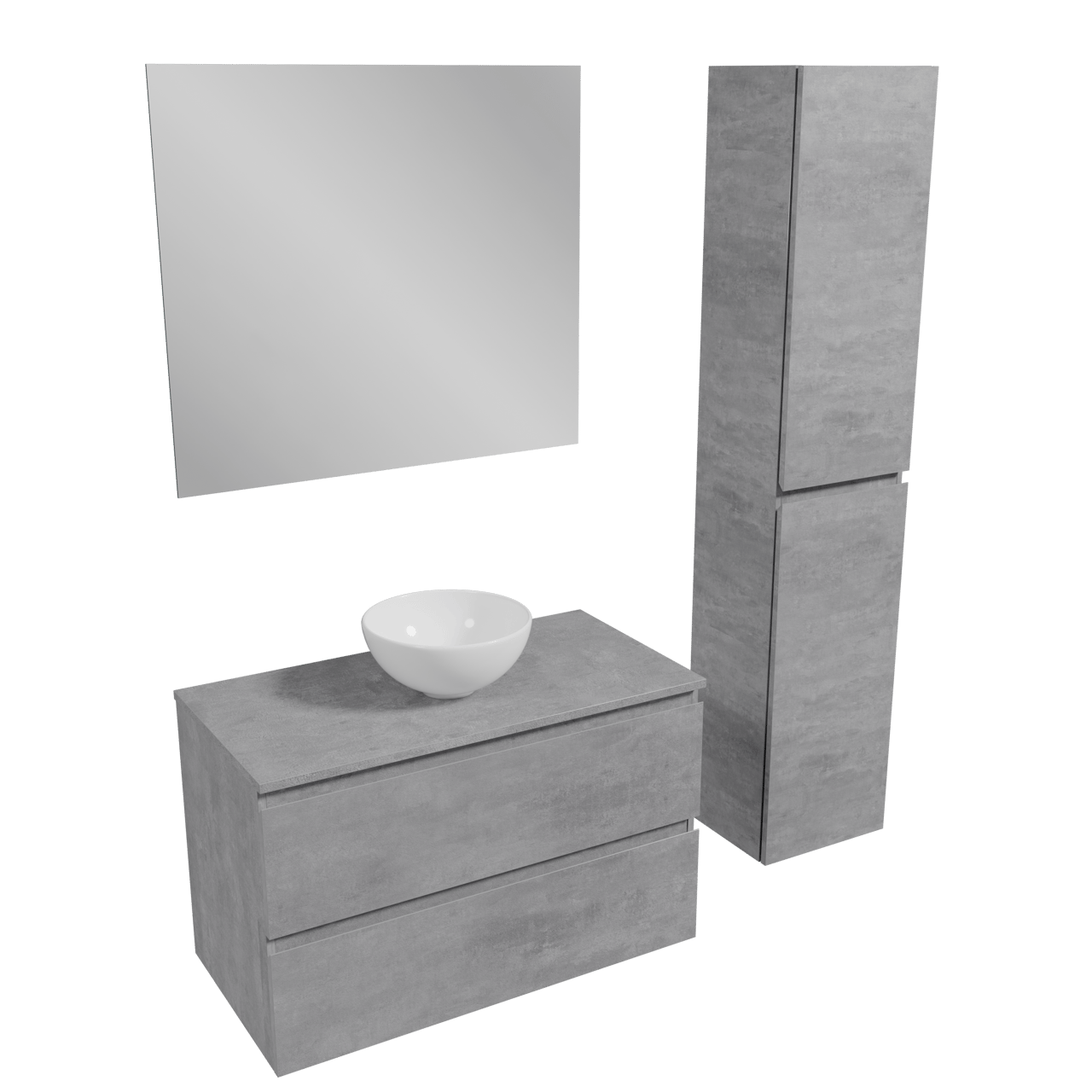 Linie Lado badkamermeubel met Lado wastafelblad en Lavo waskom