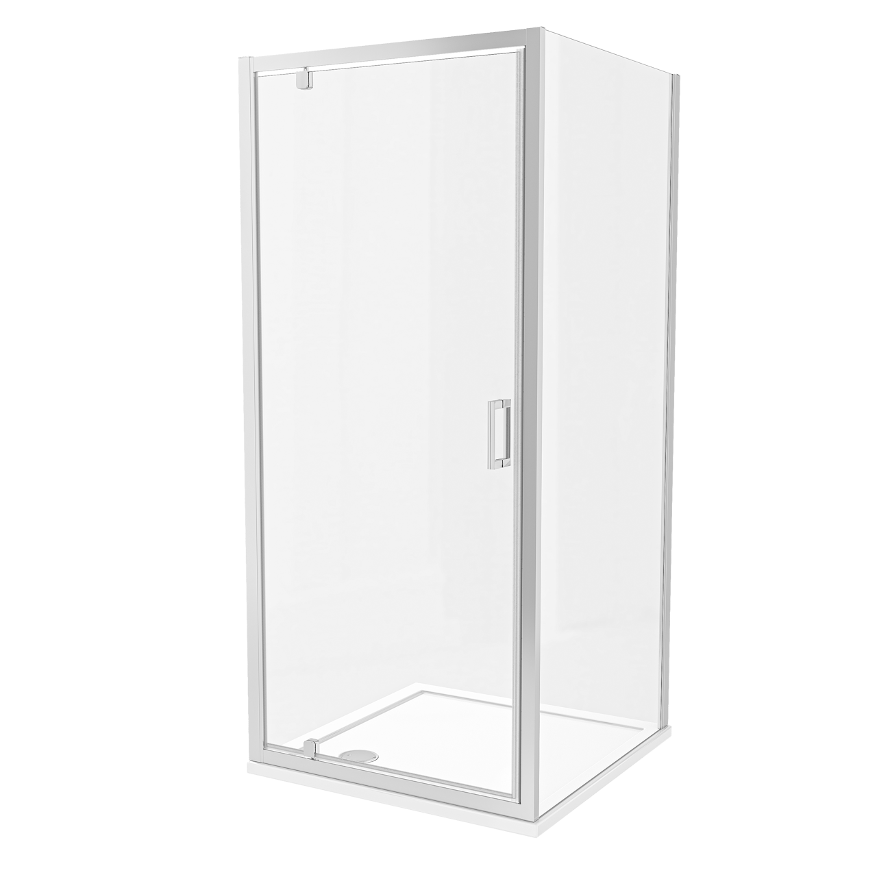 Luca Varess Vidor douchehoek met draaideur en vaste zijwand 90 x 90 cm helder glas glanzend chroom profiel