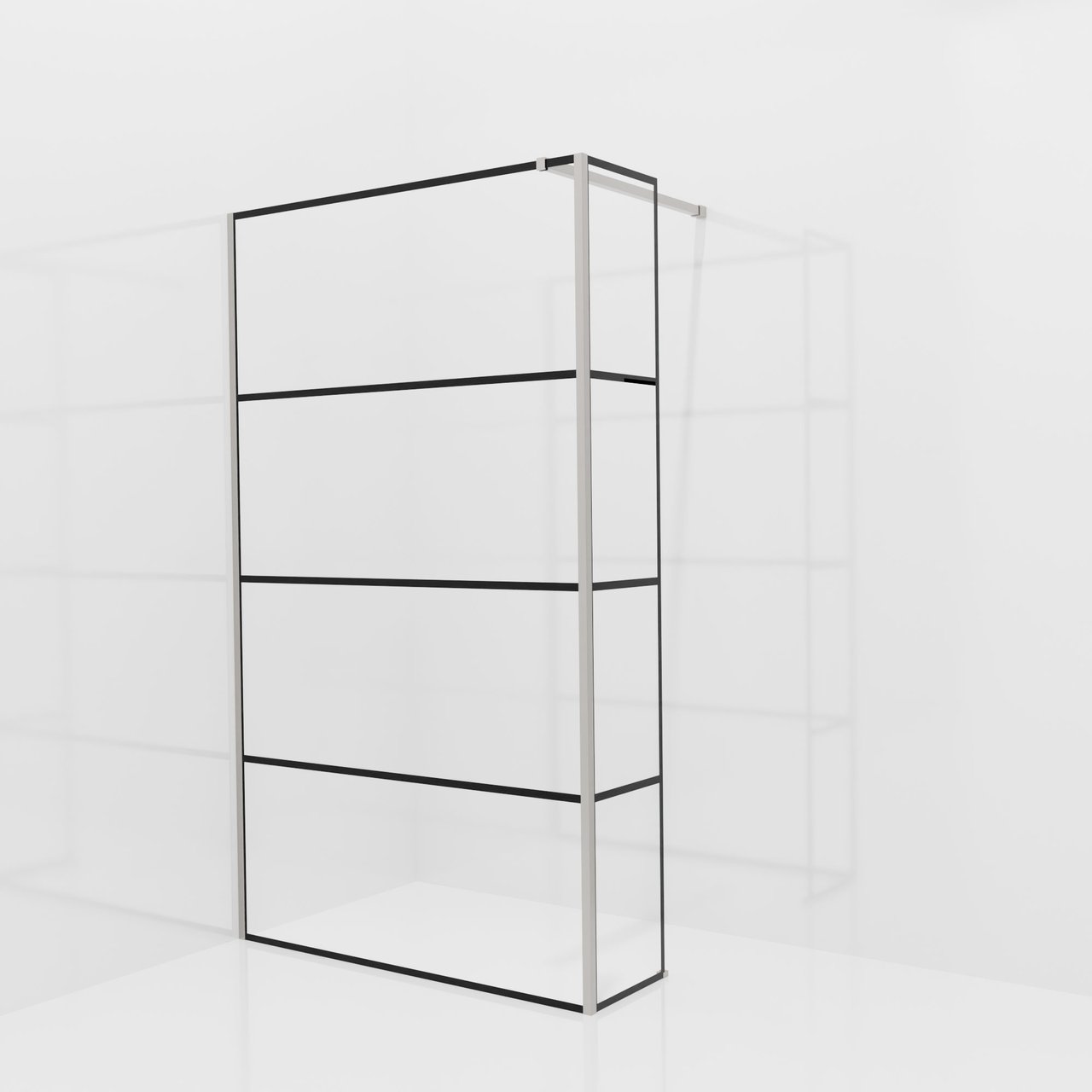 Balmani Modular douche à l'italienne avec paroi latérale fixe: 120 x 200 cm, Lined, avec coating, Profil Brushed Inox