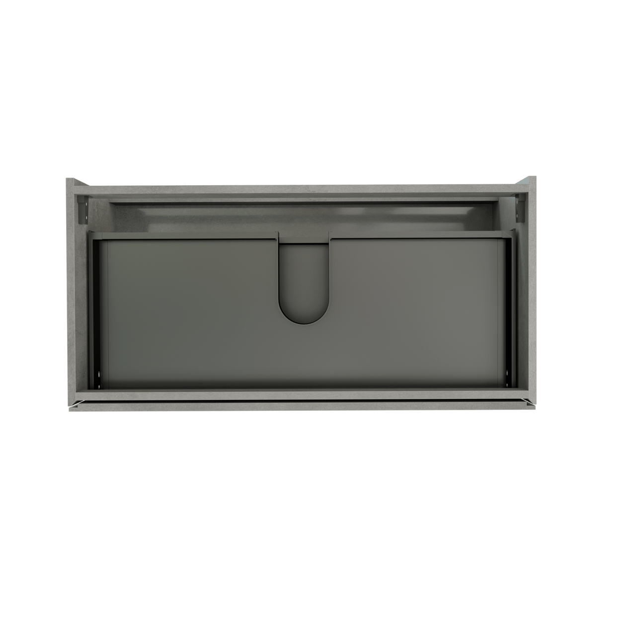 Storke Edge hängender Waschbeckenunterschrank: 105 x 52 cm, Beton dunkelgrau, 2 Schubladen