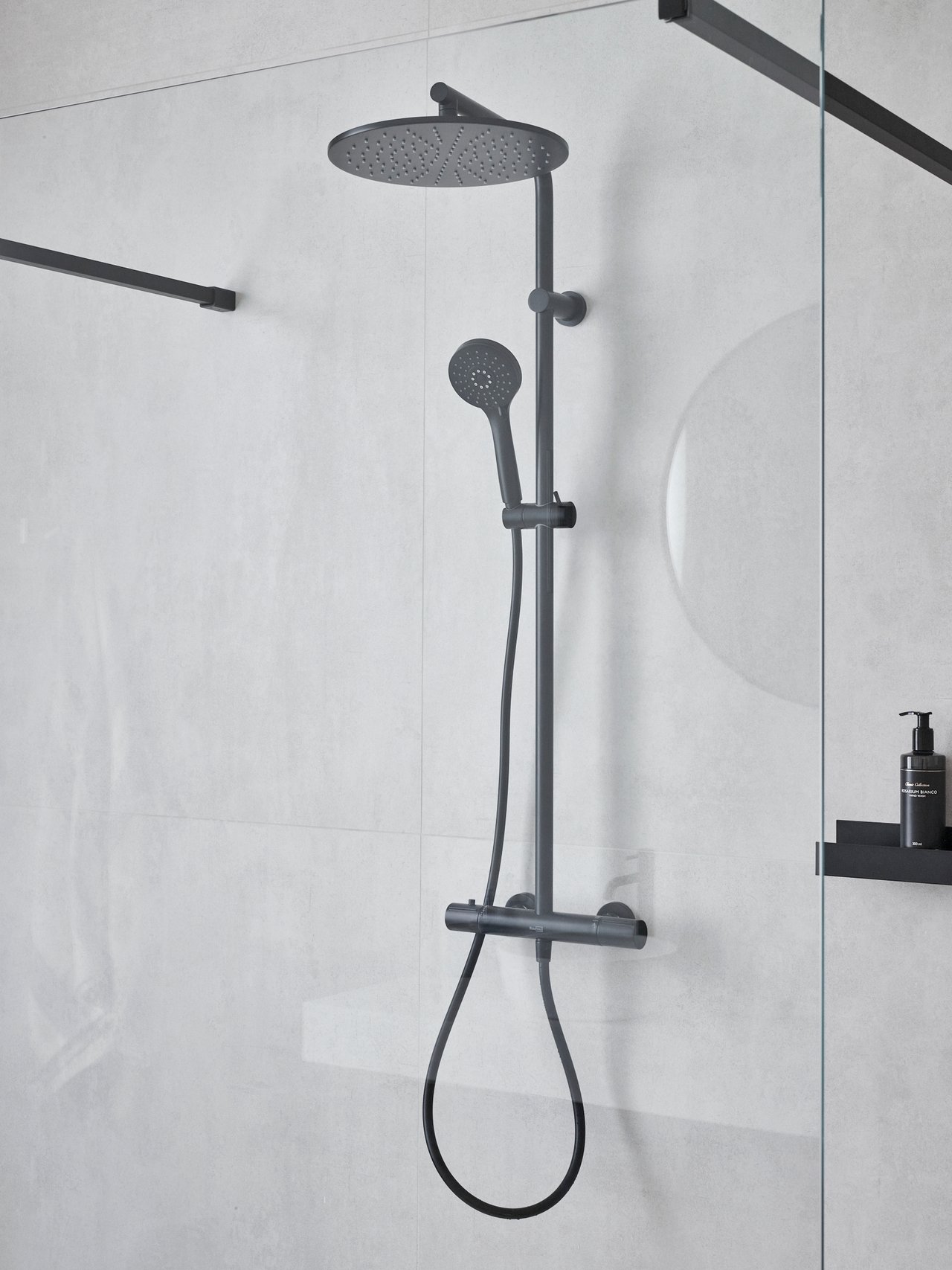 Blaufoss Round 300 colonne de douche de pluie mitigeur thermostatique noir mat