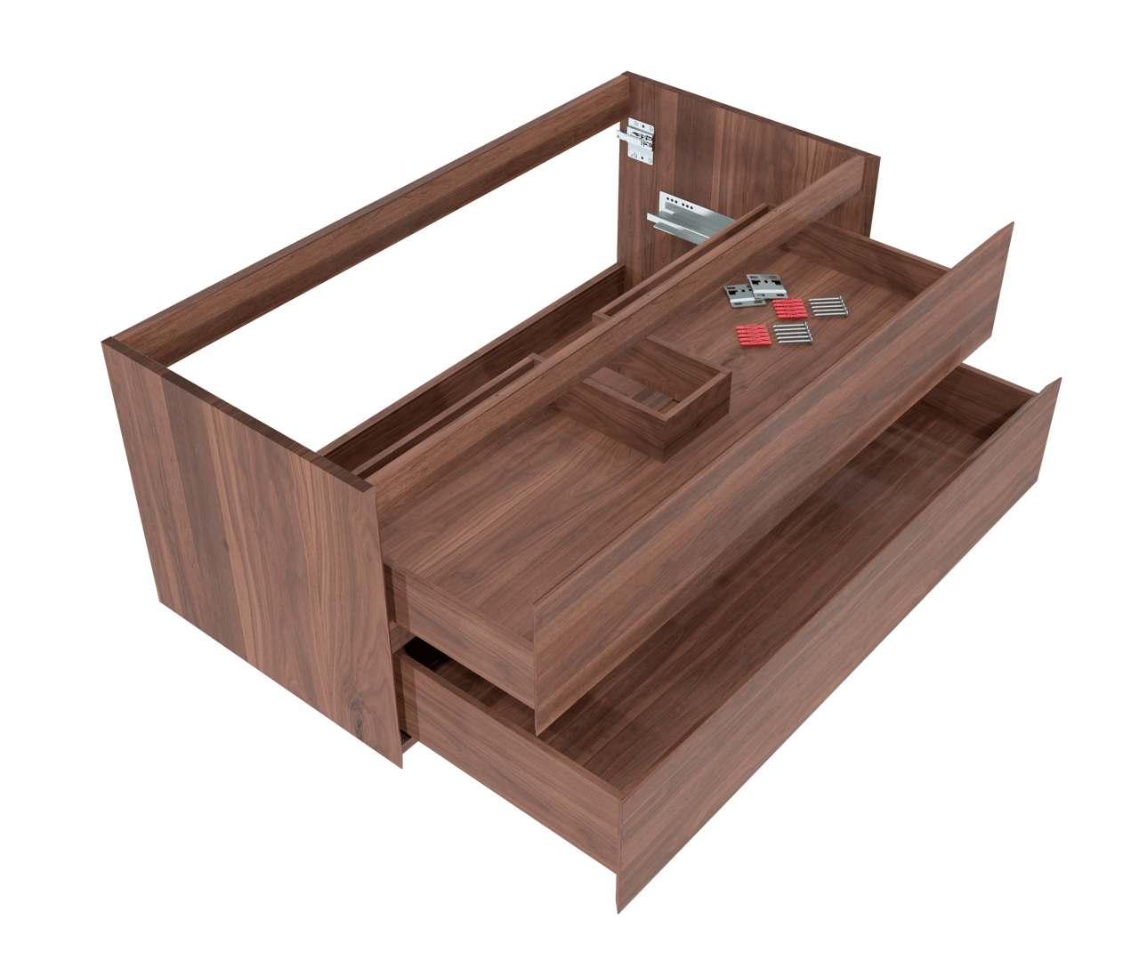 Balmani Mitra meuble sous-lavabo suspendu 120 x 55 cm noyer Américain 2 tiroirs