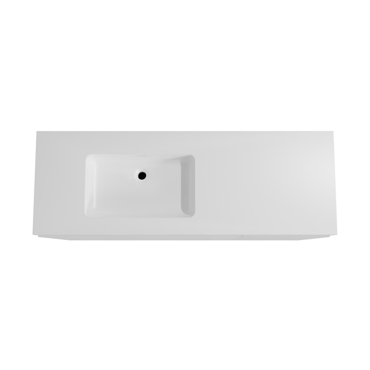 Storke Edge staand badkamermeubel 150 x 52 cm mat wit met Mata High asymmetrisch linkse wastafel in solid surface mat wit