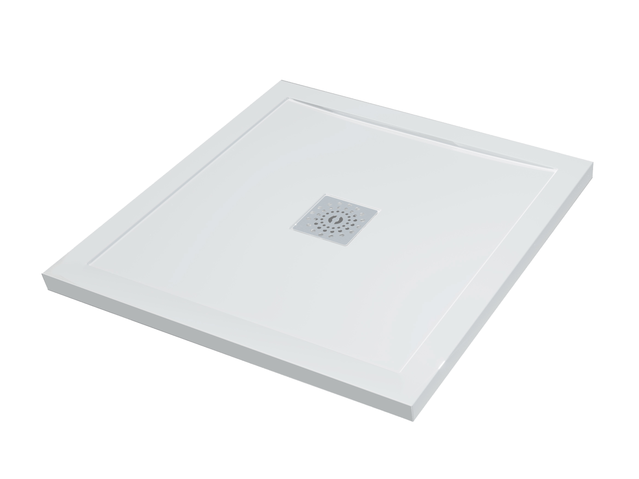 Linie Playa receveur de douche 80 x 80 cm marbre composite Blanc Brillant