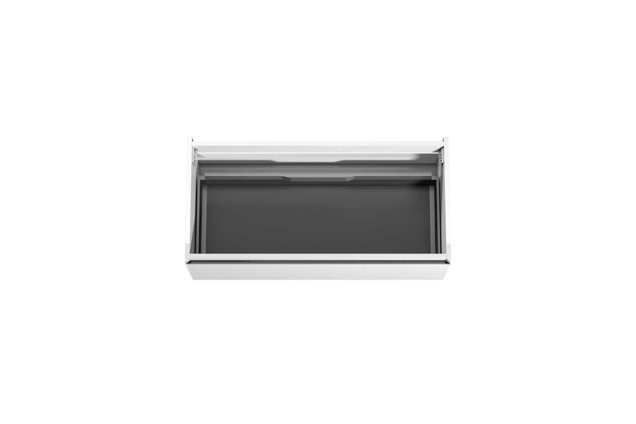 Storke Edge hängender Waschbeckenunterschrank: 105 x 52 cm, Weiß glänzend, 1 Schublade