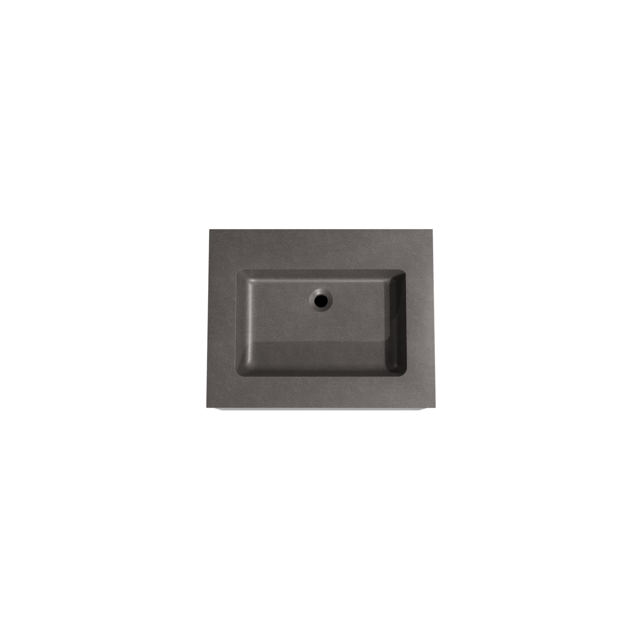 Storke Edge zwevend badmeubel 65 x 52 cm beton donkergrijs met Scuro enkele wastafel in kwarts mat zwart