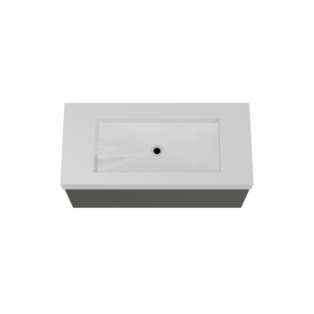 Balmani Sfera meuble salle de bains suspendu 120 x 55 cm forest avec Modus lavabo simple pour 2 trous de robinet en solid surface blanc mat