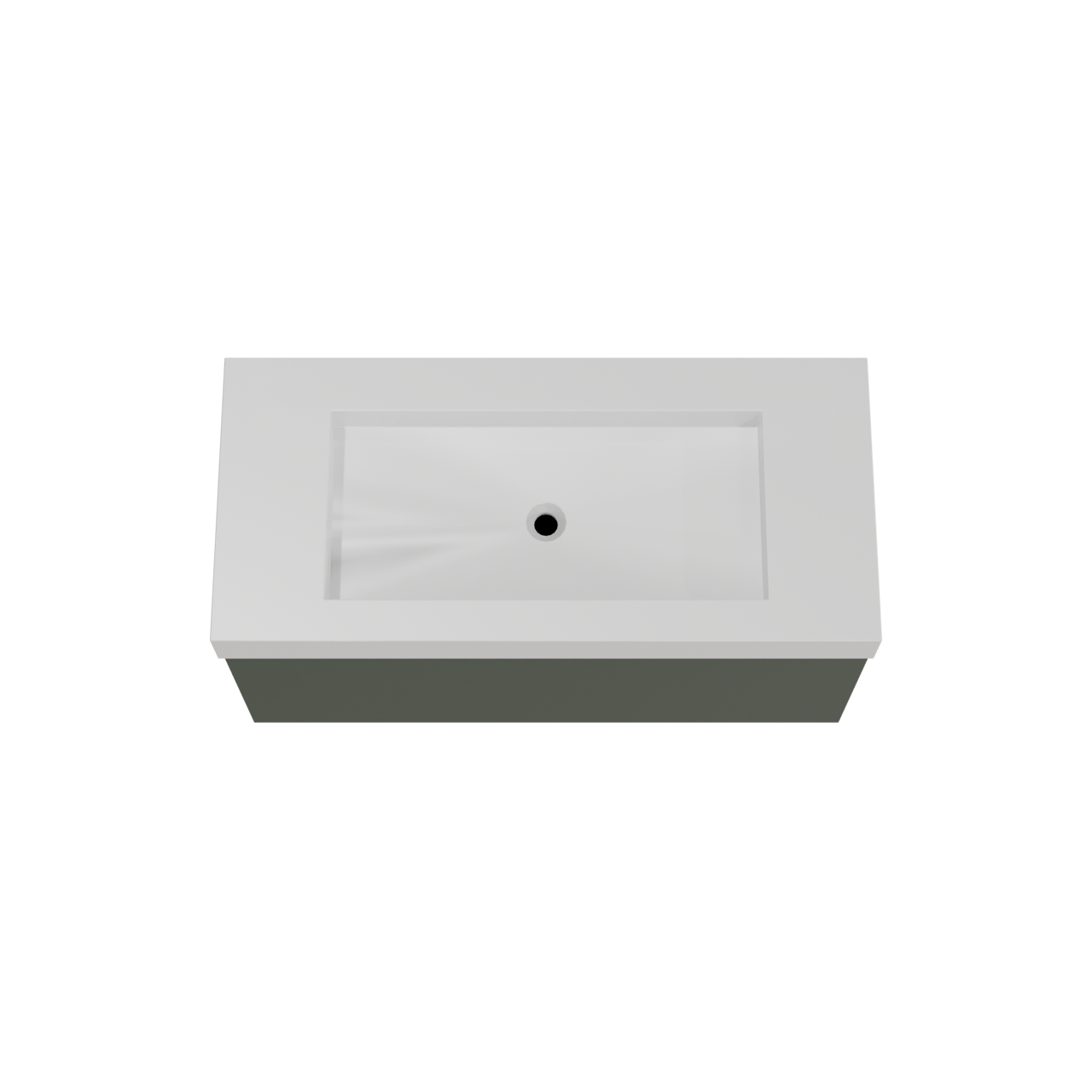 Balmani Sfera meuble salle de bains suspendu 120 x 55 cm forest avec Modus lavabo simple pour 2 trous de robinet en solid surface blanc mat