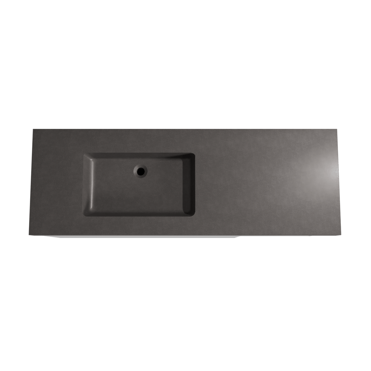 Storke Edge hängendes Möbelstück Set: 150 x 52 cm, Weiß glänzend, mit Scuro High Waschtisch links, Quarz Schwarz matt