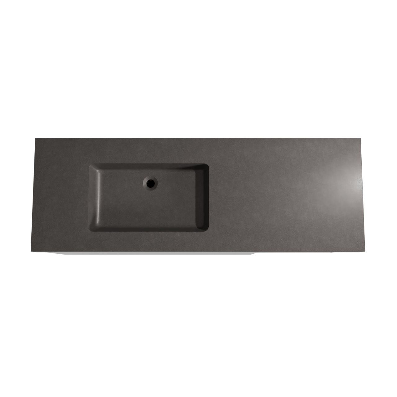 Storke Edge hängendes Möbelstück Set: 150 x 52 cm, Weiß glänzend, mit Scuro High Waschtisch links, Quarz Schwarz matt