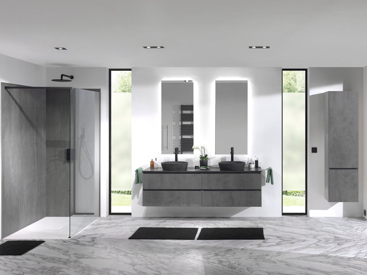 Balmani Giro rechthoekig badkamerspiegel 120 x 65 cm met spiegelverlichting en anti-damp