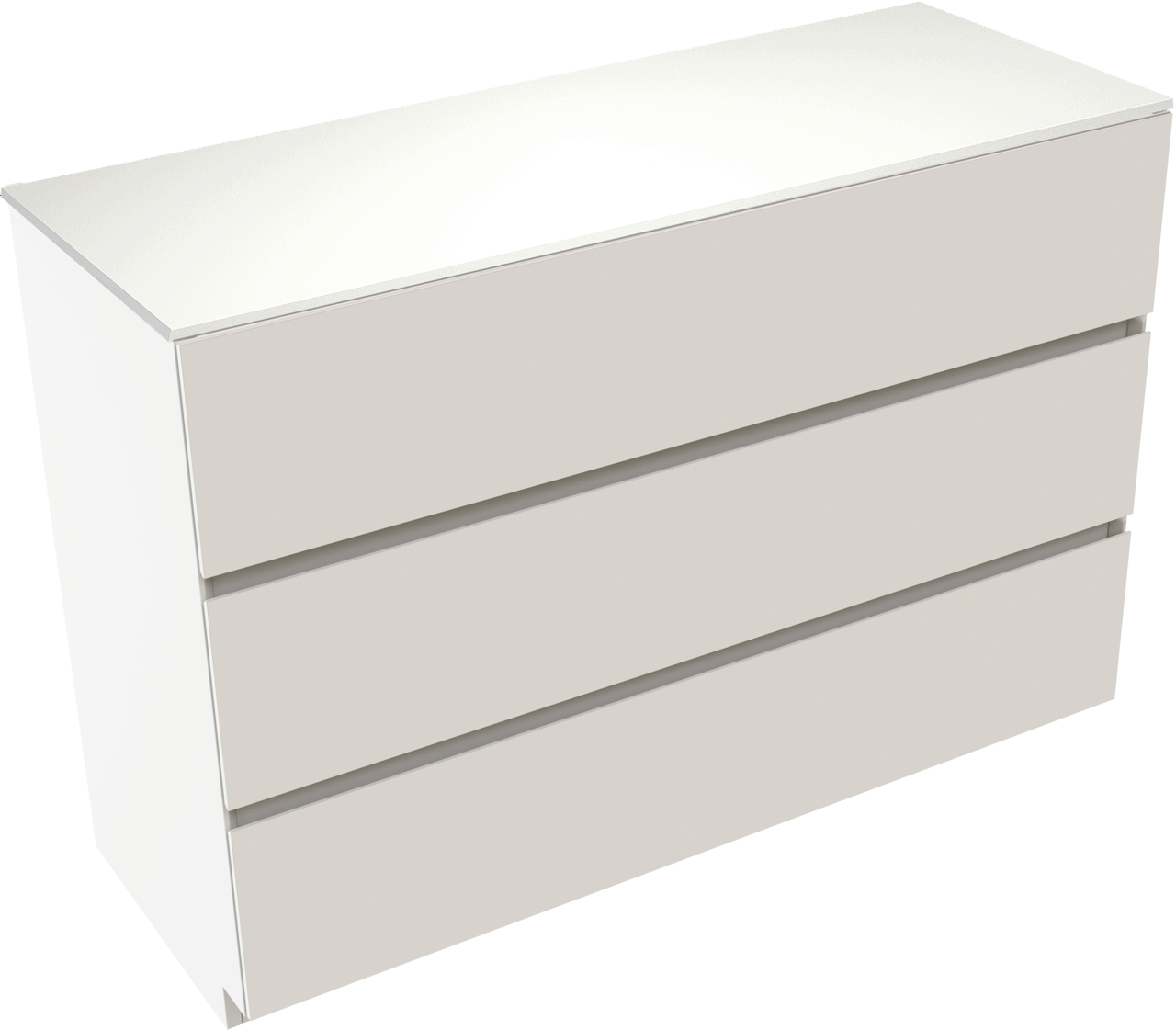 Storke Edge staand badmeubel 120 x 46 cm mat wit met Tavola enkel of dubbel wastafelblad in solid surface mat wit