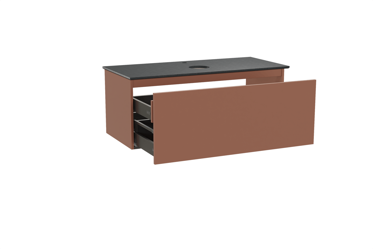 Balmani Sfera zwevend badkamermeubel 120 x 55 cm cotto met Facetta enkel tablet in graniet zwart