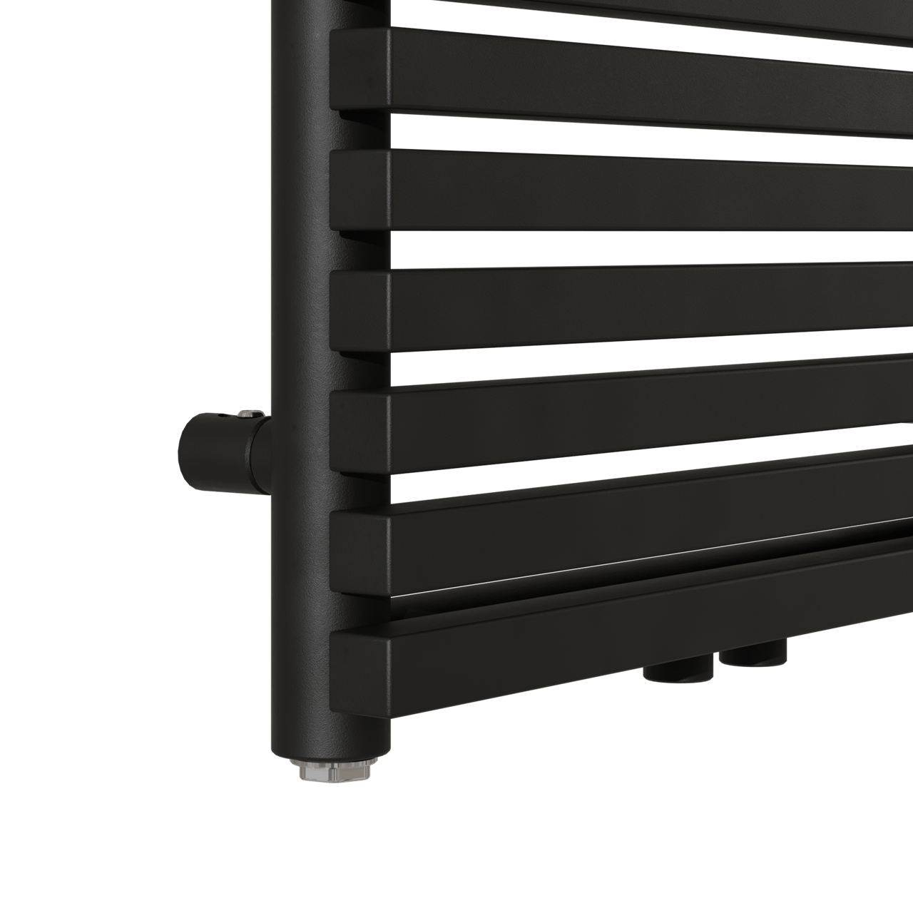 Vipera Vesuvio enkele handdoekradiator 50 x 150 cm elektrische verwarming mat zwart zij- en middenaansluiting 1.044W, weerstand inbegrepen