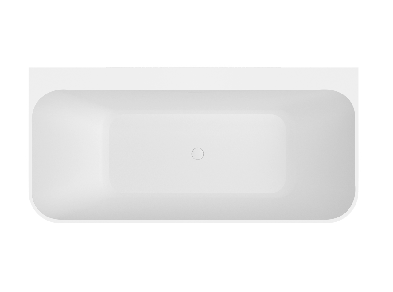 Balmani Zigga baignoire semi-îlot 180 x 85 cm Solid Surface blanc mat