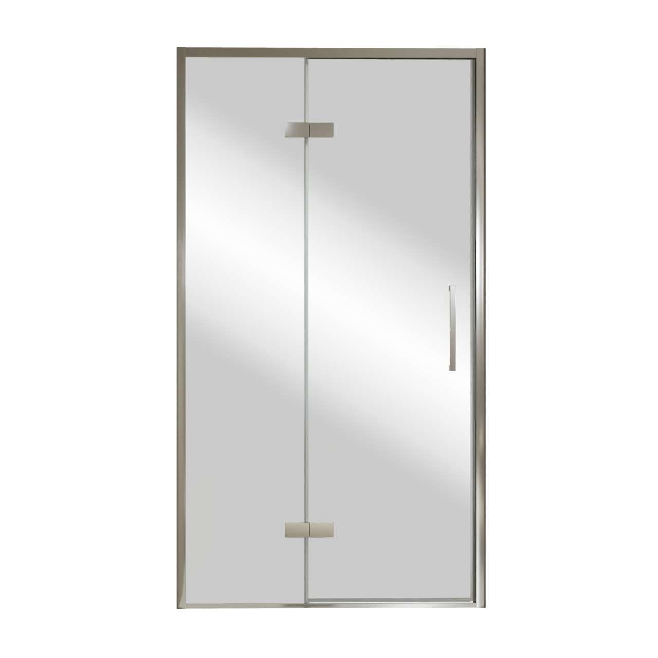 Balmani Senses Design porte pivotante à gauche 120 cm x 210 cm verre Miroir Reflex, Profil chrome, coating inclus