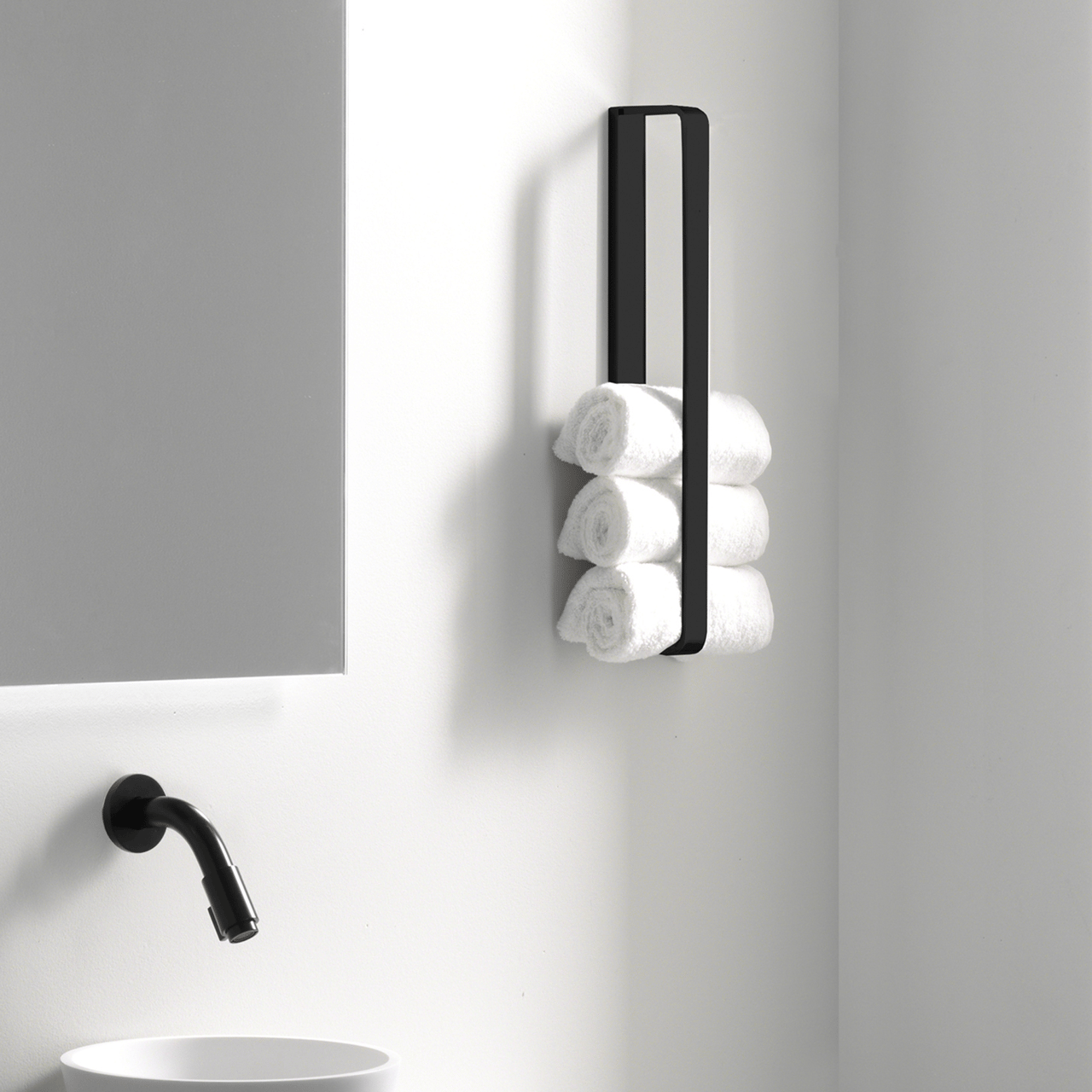 Blaufoss Patio verticale handdoekhouder mat zwart 40cm