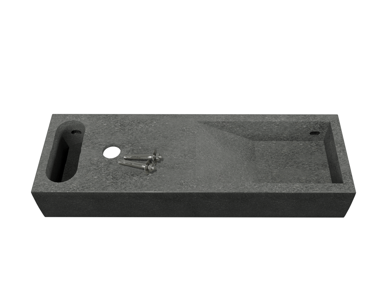 Balmani Mood lave-mains 65 x 20 cm granite aiguisé