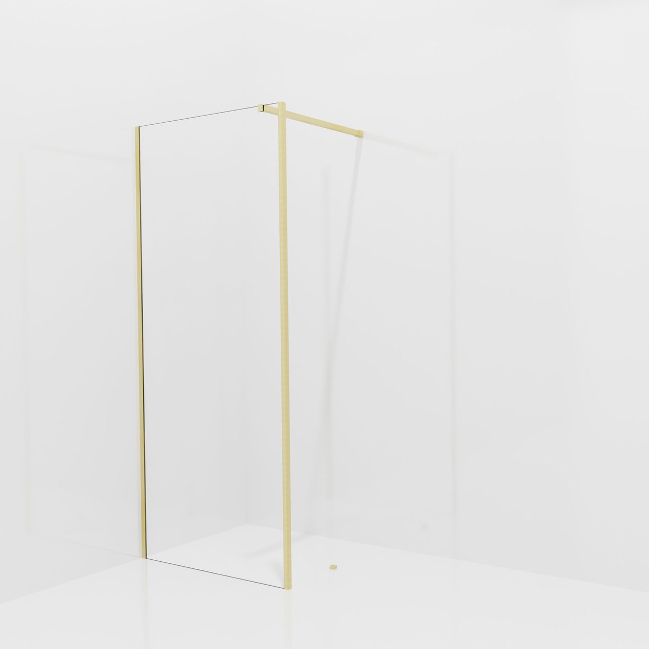 Balmani Modular inloopdouche met vaste zijwand: 90 x 200 cm, Helder glas met coating, Brushed Champagne Gold profielen