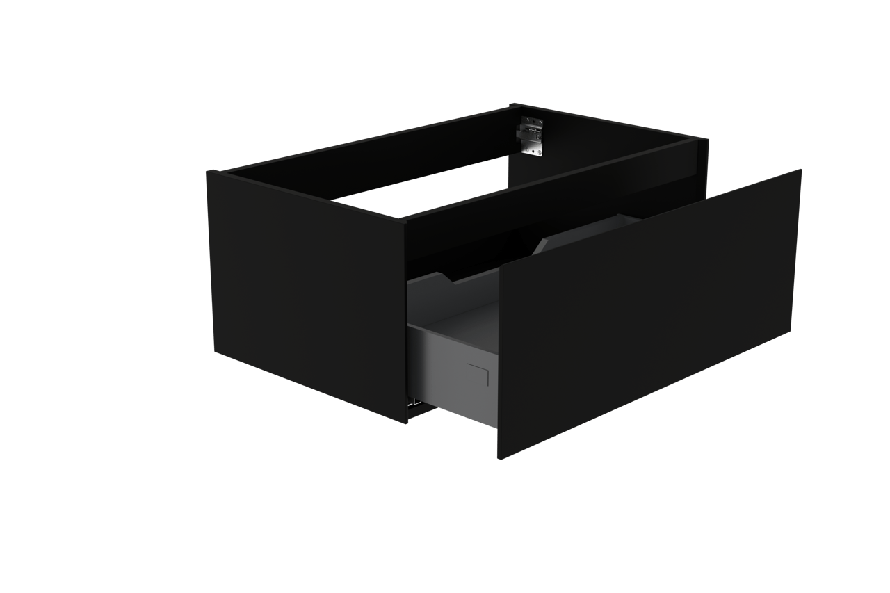 Storke Edge zwevende wastafelonderkast 85 x 52 cm mat zwart 1 lade