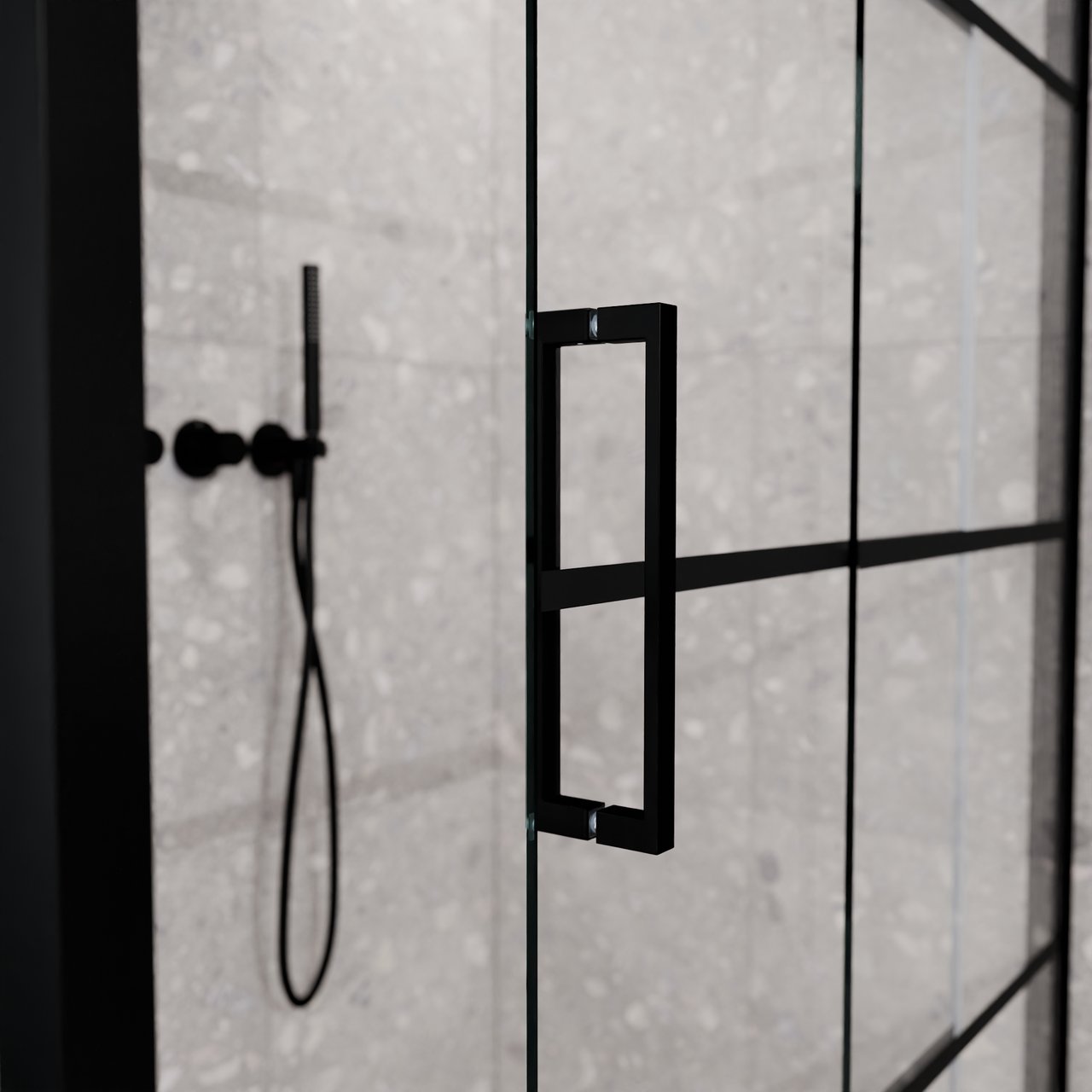 Balmani Senses Design Eckdusche: Schiebetür (Rechts) mit fixierte Seitenwand, 160 x 80 cm, Lined, Profil Schwarz matt, inklusive Coating