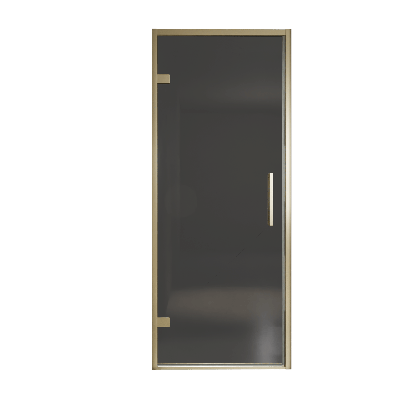 Balmani Senses Design douche draaideur links 90 cm x 210 cm Rookglas, Brushed Champagne Gold profielen, met coating
