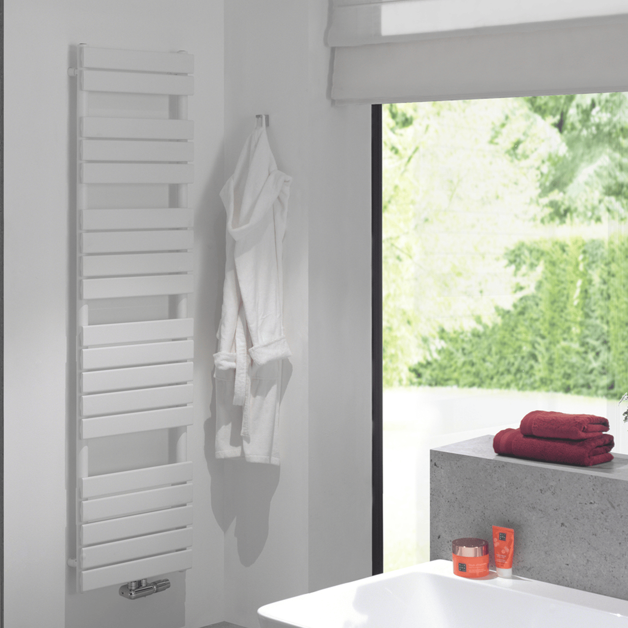 Vipera Vulcan sèche-serviettes simple 70 x 190 cm chauffage central blanc mat raccordement latéral et central 1.507W