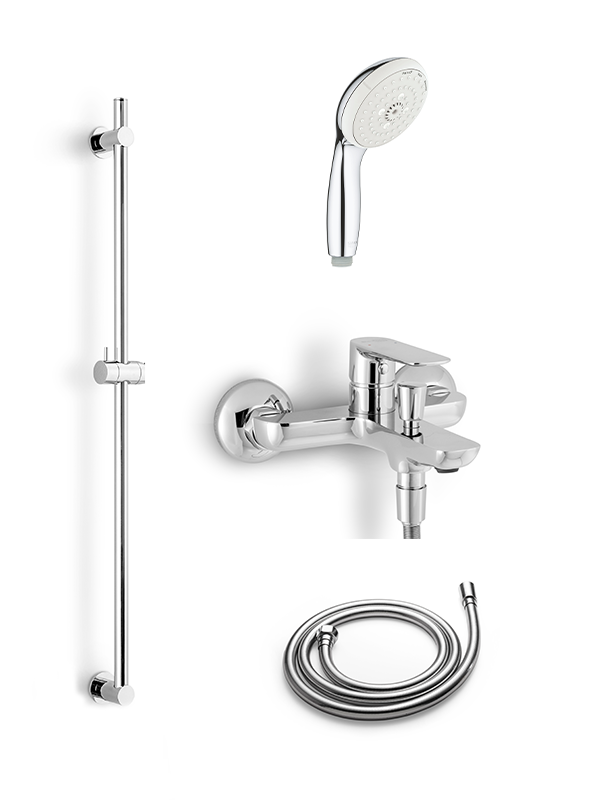 Blaufoss Arton robinet baignoire mitigeur montage mural chrome brillant