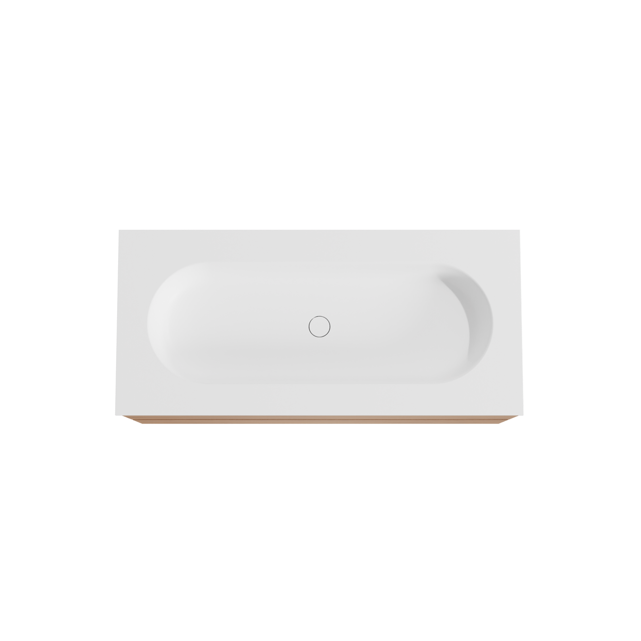 Balmani Mitra meuble salle de bains suspendu 120 x 55 cm teck avec Tablo Oval lavabo simple pour 2 trous de robinet en solid surface blanc mat