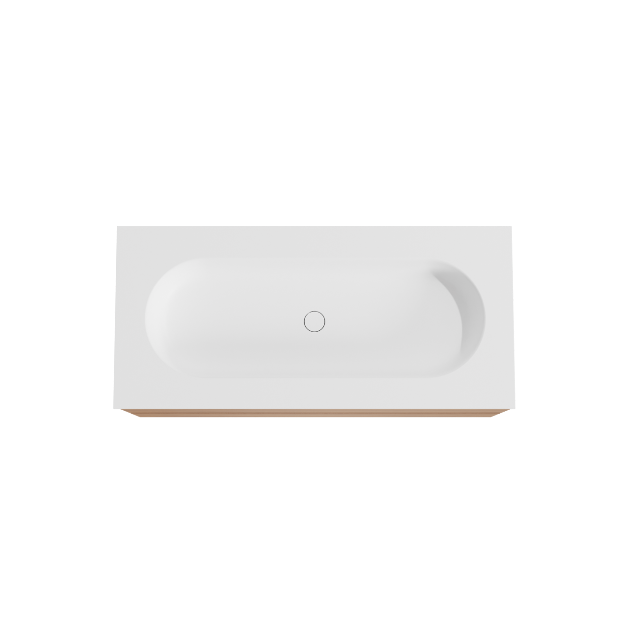 Balmani Mitra hängendes Möbelstück Set: 120 x 55 cm, Teak, mit Tablo Oval Einzelwaschtisch für 2 Armaturenlöcher, Solid Surface Weiß matt