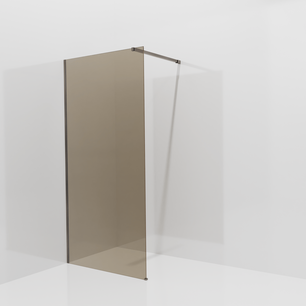 Balmani Modular Walk-In Dusche: 100 x 200 cm, Bronze Glas, Profil Brushed GunMetal